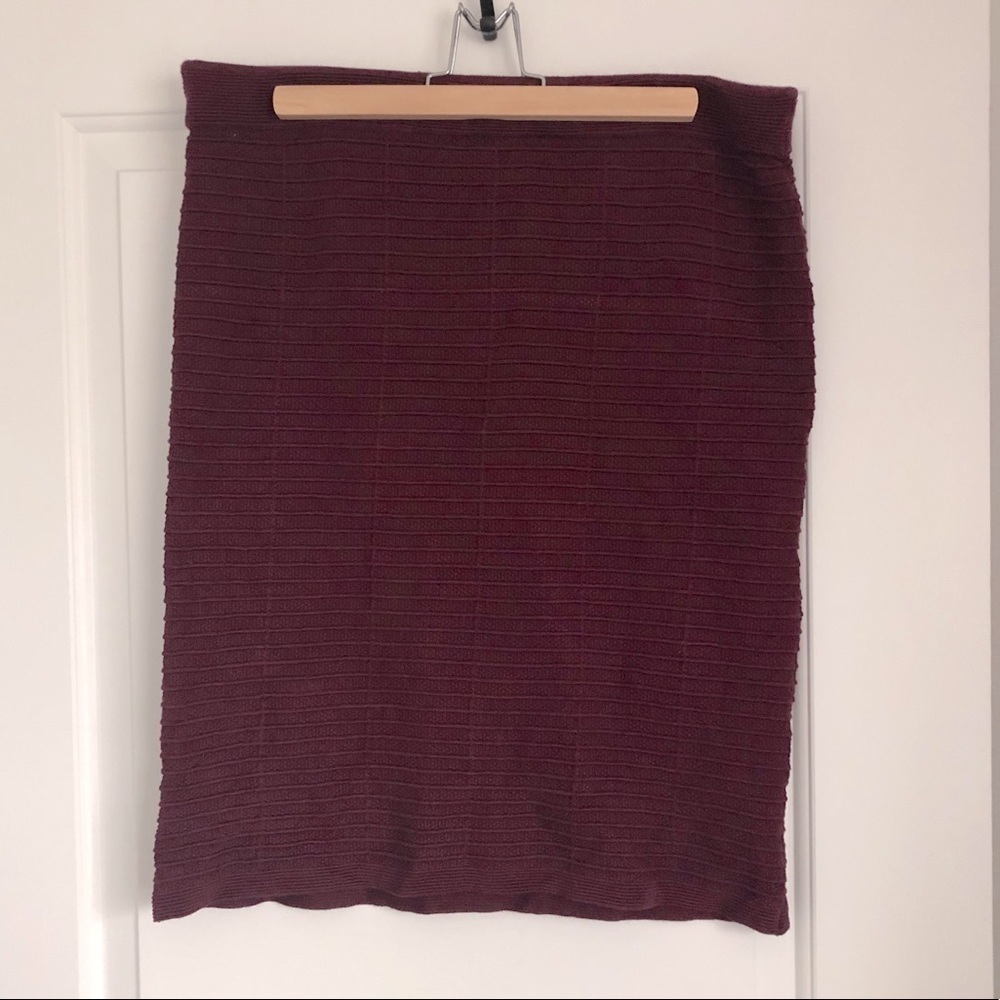 Loft Maroon Pencil Skirt